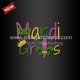 Glitter Heat Transfer Mardi Gras Design Iron On for Clothing Decoration